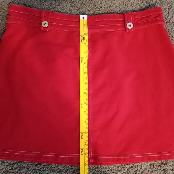 Ann Taylor Loft Deep Red Size Medium Pocket Soft GUC Mini Skirt-Item #169 - Picture 1 of 3